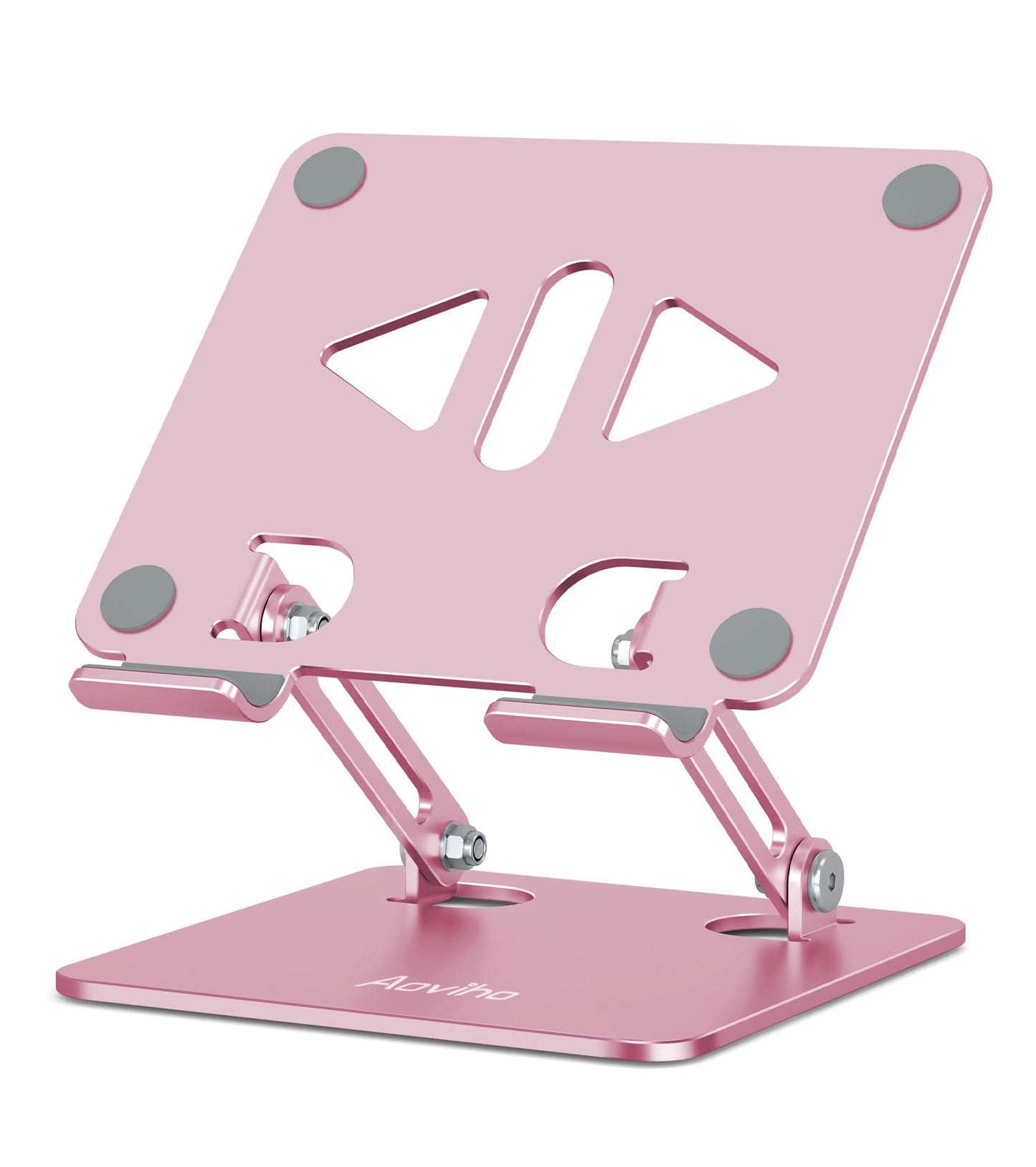 Aoviho Tablet Stand Holder for Desk, Adjustable Desktop Tablet Holder, Foldable Aluminum Tablet Mount for iPad pro 12.9, iPad Air Mini, Samsung Galaxy Tabs Z Fold Kindle Fire,4-12 inch, Rose Gold