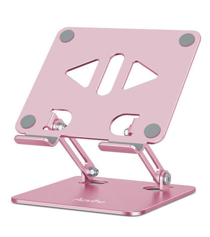 Aoviho Tablet Stand Holder for Desk, Adjustable Desktop Tablet Holder, Foldable Aluminum Tablet Mount for iPad pro 12.9, iPad Air Mini, Samsung Galaxy Tabs Z Fold Kindle Fire,4-12 inch, Rose Gold