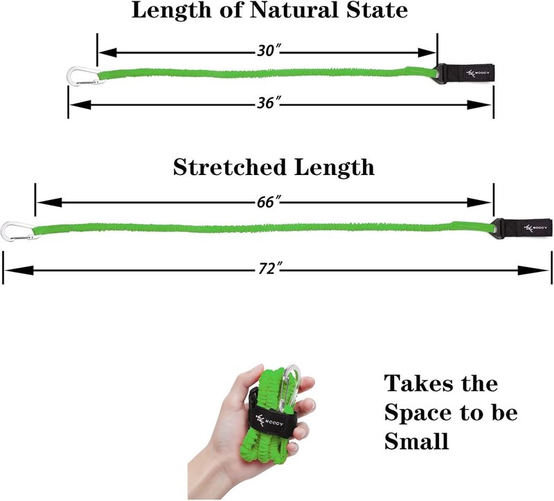MOPHOEXII Kayak Paddle Leash Kayak Rod Leash Kayak Paddle Lanyard Stretchable Coiled Lanyard Leash Kayak Fishing Accessories for Kayak and Paddles Green 4 Pack