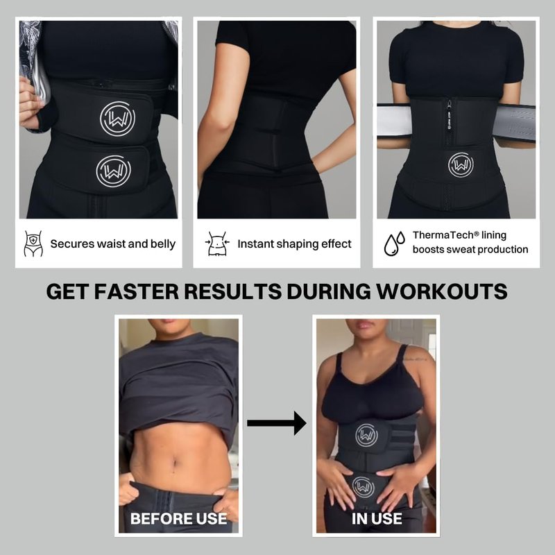 Vapor Define Band - Sweat Waist Trainer with ThermaTech Fabric | Stomach Wrap for Weight Loss & Workouts