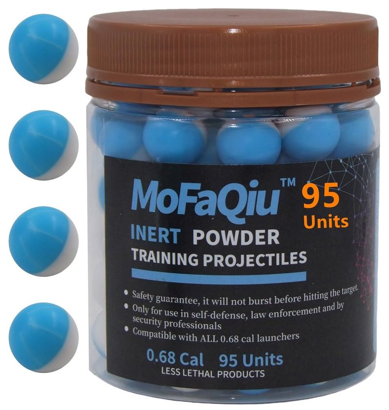 MoFaQiu 68 Cal Inert Projectile Ball,Fracture Groove Design，Laser Welding,for Training paintballs,Pepper Practice Ball, Pepper Training Ball, Compatible All .68 Cal Pepper Ball launchers