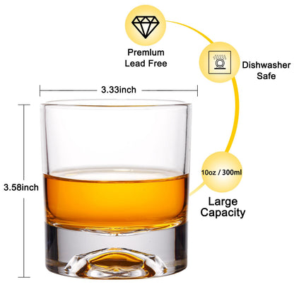 Hand Blown Crystal Skull Whiskey Glasses, Set of 2 Bourbon Glasses In Gift Box - 10 Oz Old Fashioned Glasses for Scotch, Cocktail, Rum - Perfect Gifts for Halloween, Christmas, Thanksgiving for Men