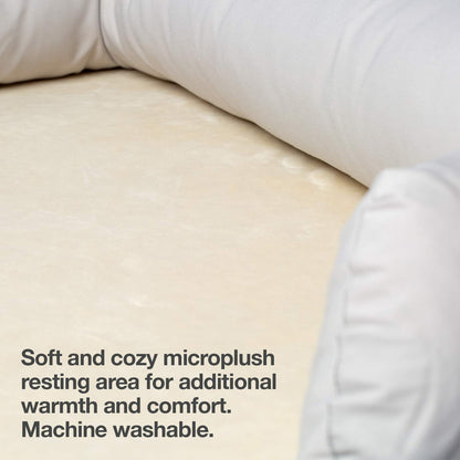 PetFusion Dog Bed Large Dog Sofa Washable Memory Foam Pet Bed Ultimate Bed for Dogs Removable Cover Comfortable Soft Bed with Bolster For Medium and Large Dogs - Sandstone - Large (91 x 71 x 23cm)