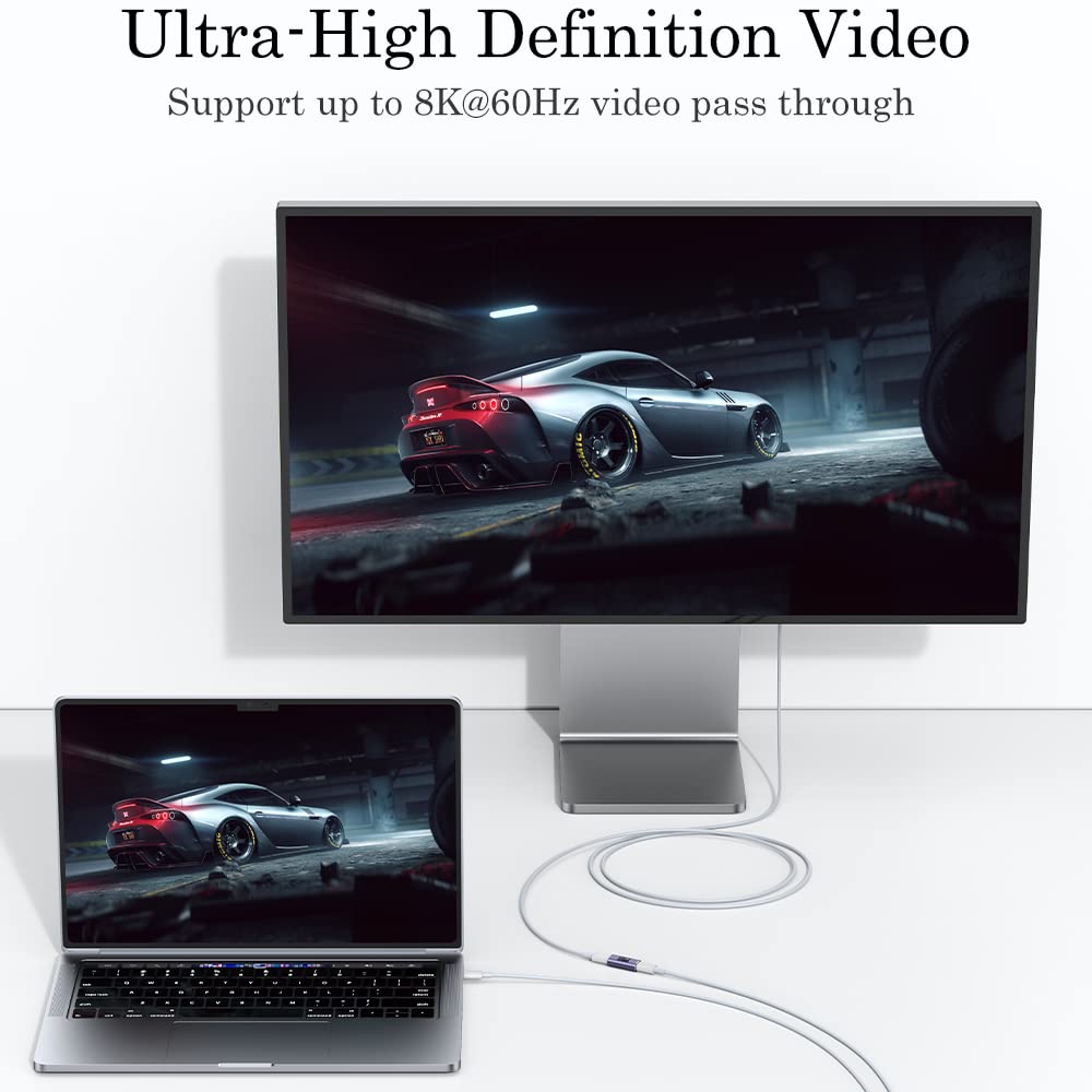 AuviPal 240W USB C Coupler (2 Pack), USB Type C Female to Female Adapter Extender Compatible with Thunderbolt 4/3 Support up to 240W Charging, 40Gbps Data Transfer and 8K@60Hz Video