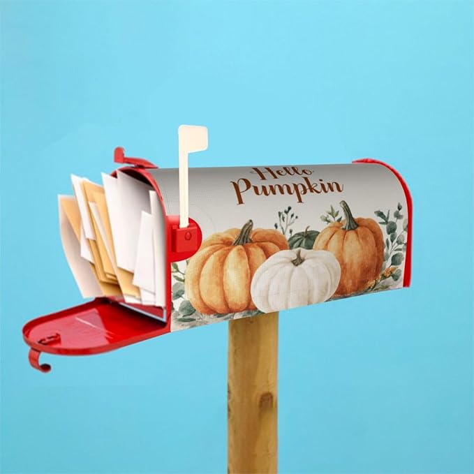 Mailbox Covers Pumpkin Watercolor Fall Thanksgiving Pumpkin Watercolor Fall Thanksgiving Magnetic Letter Post Box Cover Standard Size 25.5 x 21 Inch Garden Yard Home Decorative