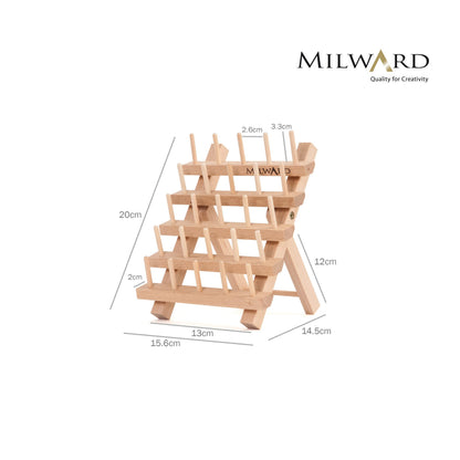 MILWARDS 2511423 Holder: 25 Spools: Beech Wood, 14.5 x 15.5 x 18cm