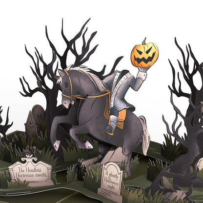 Lovepop Halloween Pop-Up Card for Her and Him - 3D Greeting Cards for Boys, Girls, Men, Women - Headless Horseman - 5" x 7" Card - Blank Notecard and Envelope Included
