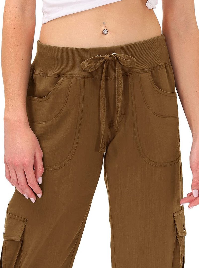 MoFiz Womens Hiking Cargo Shorts Dry Fit Stretch Athletic Shorts with Pockets Yellow 1 3XL
