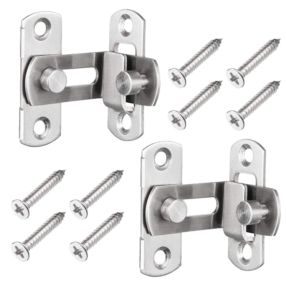 (2 pcs) The 90 Door Buckle Bolt barn Door Lock Right Angle Bending Latch hasp Toilet Doors and Windows