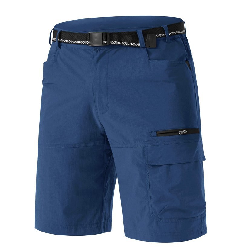 TACVASEN Mens Hiking Cargo Shorts Casual Golf Dress Shorts Hiking Lightweight Quick Dry Breathable Outdoor Summer Fishing Camping Blue 30