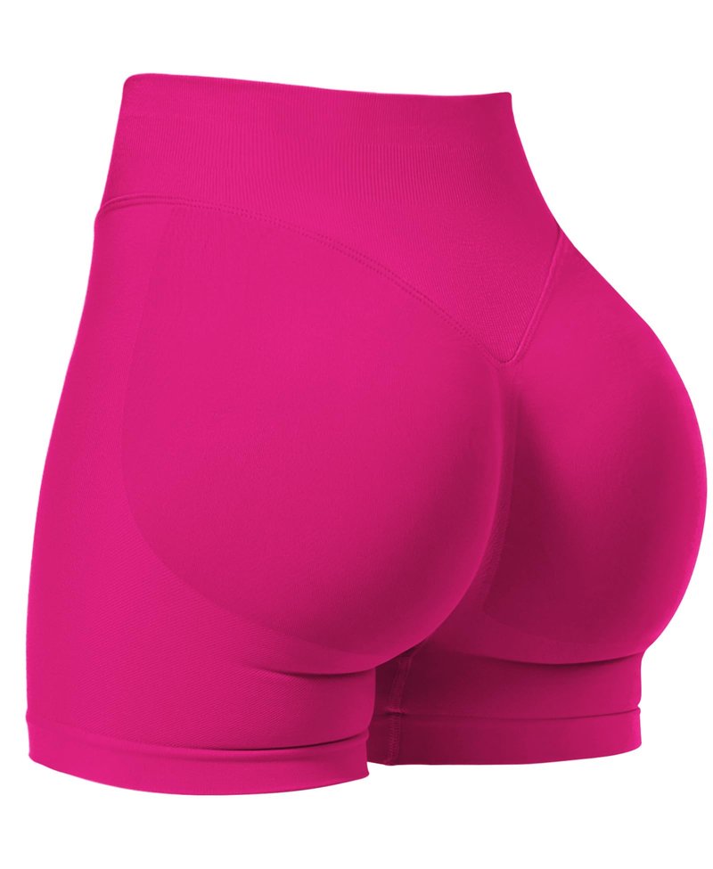 VOYJOY Women Workout Impact Shorts 2.5"/ 3.6"/ 4.5"/ 6" Scrunch Butt Lifting Gym Seamless Booty Biker Shorts Rose Pink
