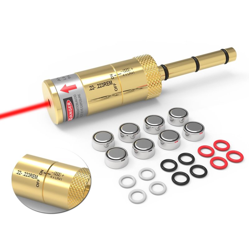 ARKSight Laser Bore Sighter for .22LR/223rem End Barrel Bore Laser Boresighter with Switch Function Easy to Use (22LR-Red Laser)