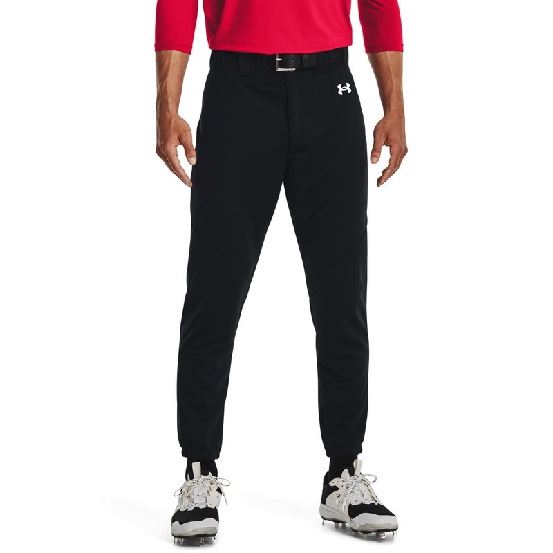 Under Armour Men's Utility Baseball Pant Closed 22, (001) Black / / White, Medium