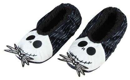 The Nightmare Before Christmas Slippers Jack Skellington Character Slipper Socks with No-Slip Sole For Women Men (Small)