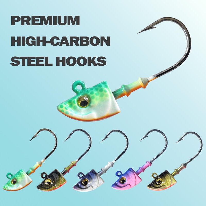 FISHCORNER Swimbait Jig Head Swimbait Jigs with 3D Eyes Minnow Jig Heads for Fishing Saltwater 10 pcs/Set 3/16oz