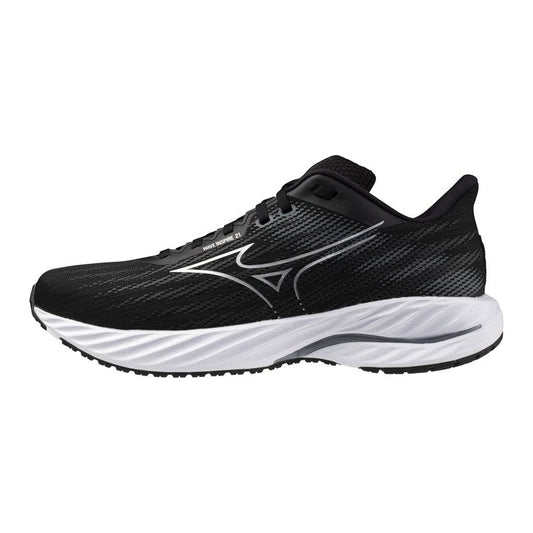 Mizuno Men's Wave Inspire 21 2E Running Shoe | Support Road-Trail Runner | Black-Silver | US Mens 11.5