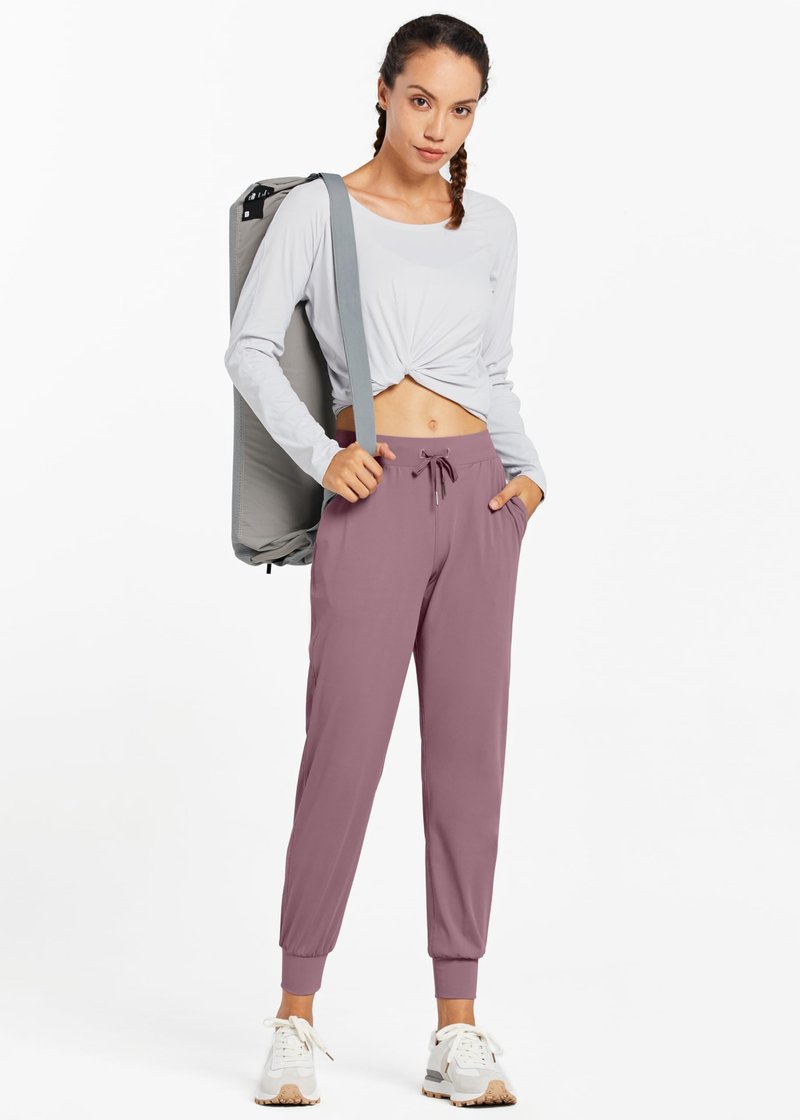 Libin Women's Joggers Pants Athletic Dance Sweatpants with Pockets Running Tapered Casual Pants for Workout,Lounge, Vintage Purple L