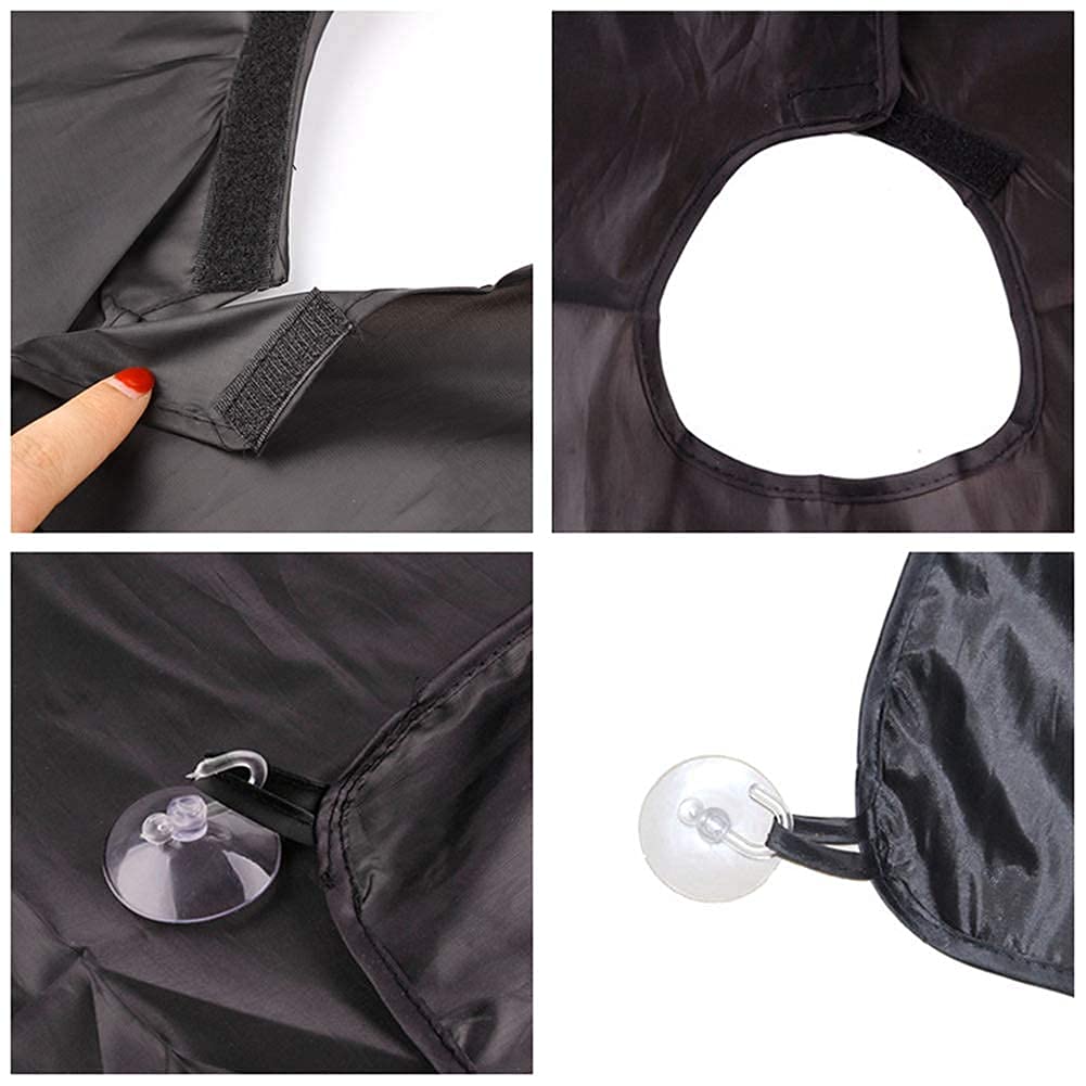 Beard Trimming Catcher Beard Bib Birthday Gifts For Men For Men With 2 Suction Cups Waterproof Non-Stick For Shaving And Trimming Grooming Accessories(Black)