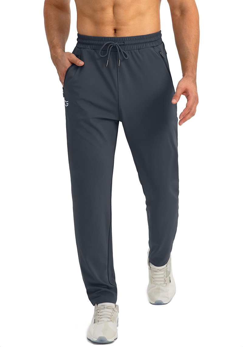 G Gradual Men's Sweatpants with Zipper Pockets Tapered Joggers for Men Athletic Pants for Workout, Jogging, Running (Grey, 3X-Large)