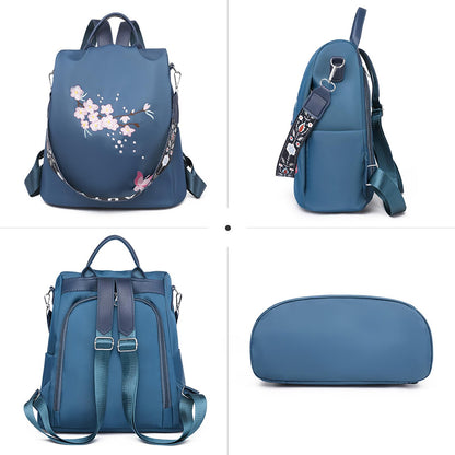 Ray-Velocity Anti Theft Women Backpack Waterproof Fashion Backpack Shoulder Bag for Lady Girl Dailyuse Travel Work School (Butterfly Blue)