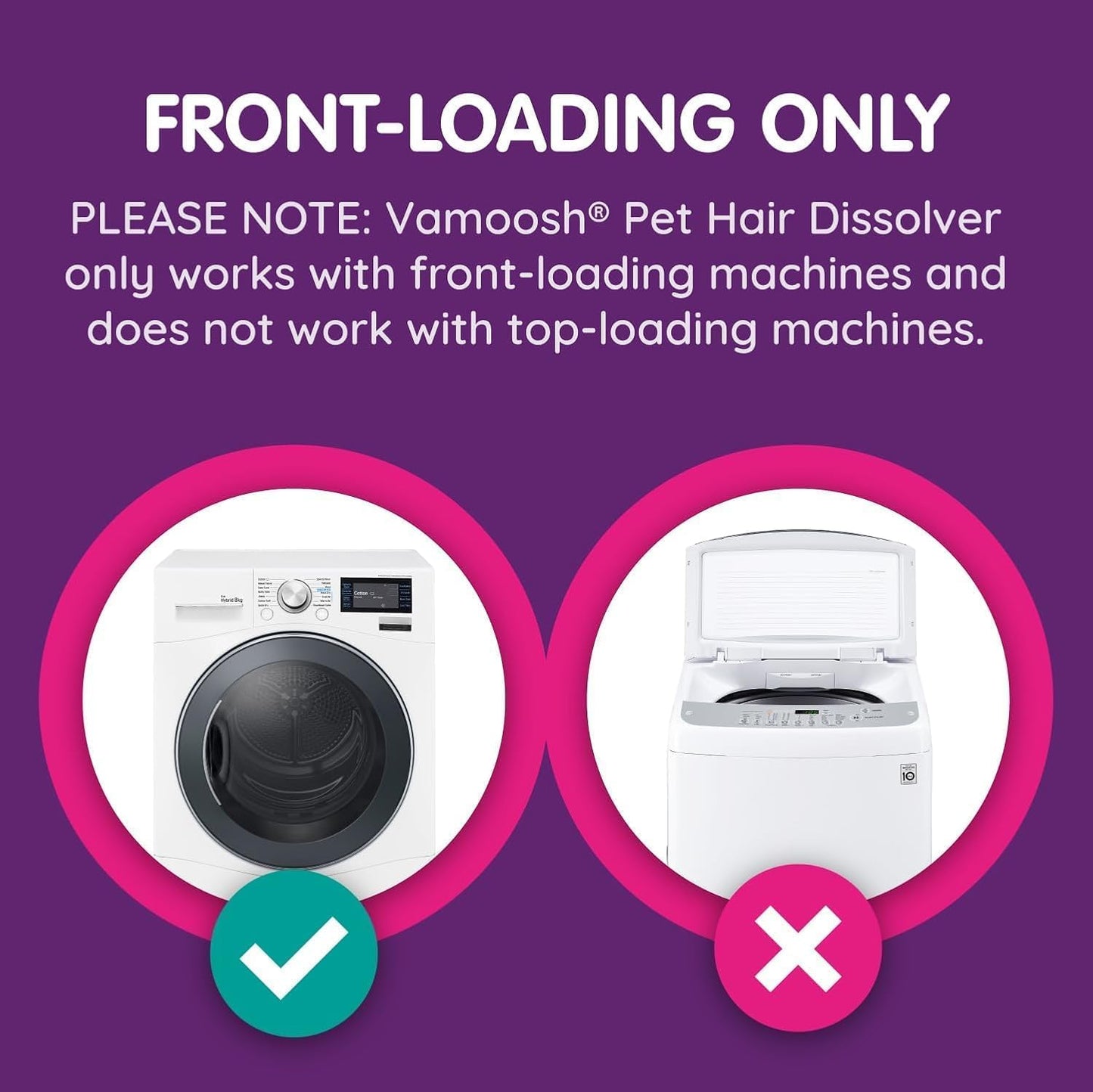 Vamoosh Pet Hair Dissolver - Pet Hair Remover for Washing Machines, Cotton Fresh 18x100g, Eliminates Odours and Dirt, Dissolves Dog, Cat, Horse, Animal Fur, Large Pack up to 18 Washes