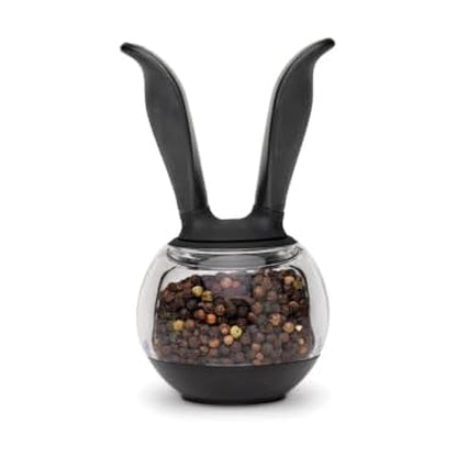 Chef'n PepperBall Pepper Grinder, One Handed Refillable Pepper Mill, Adjustable from Ultra-Fine to Coarse, 8 x 8 x 15 cm, Black