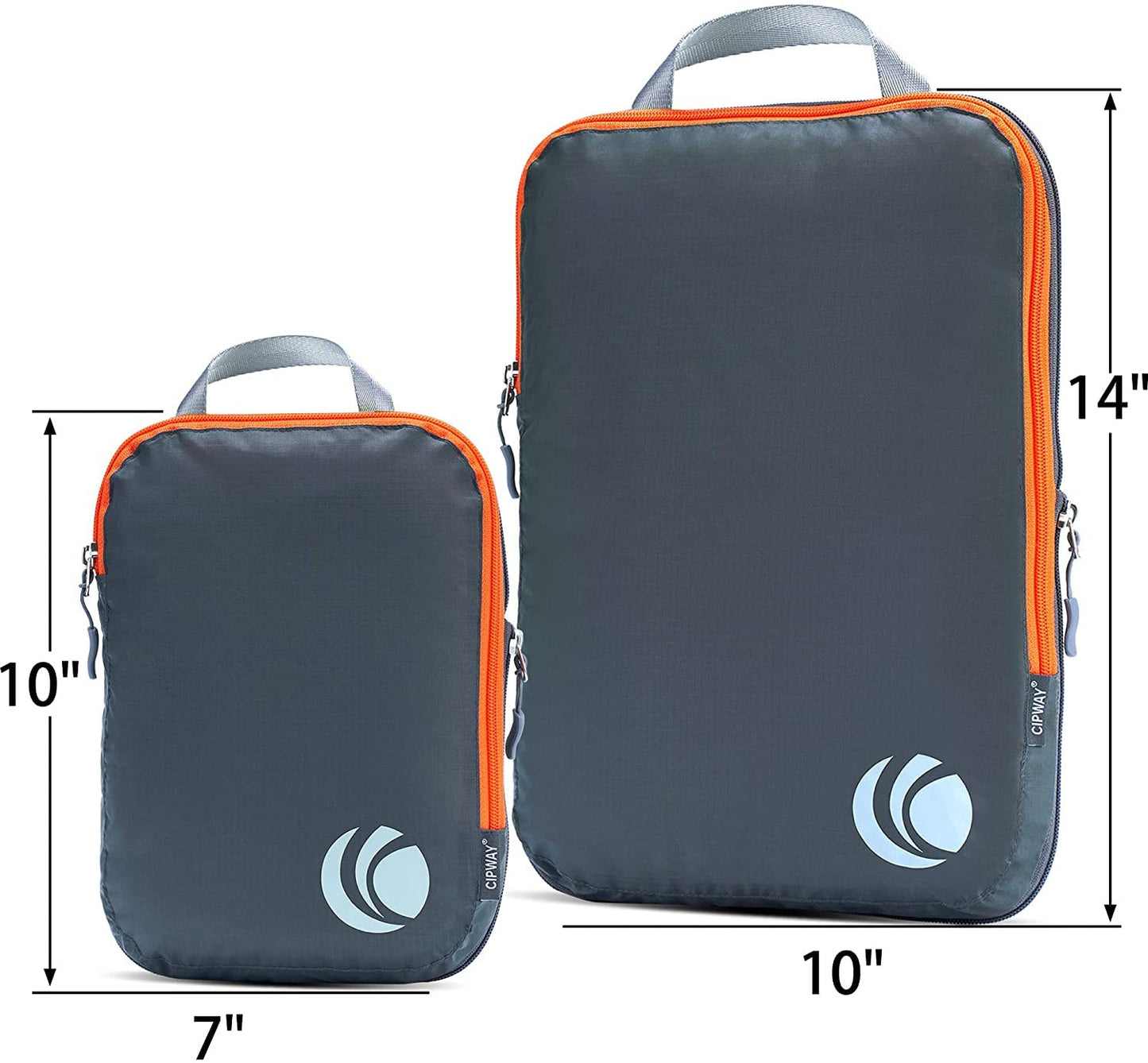 Cipway Compression Packing Cubes, 3 Set Compressible Packing Cubes Travel Organizer, Expandable Travel Essentials for Carry-On Luggage, Suitcase & Backpack (Grey)