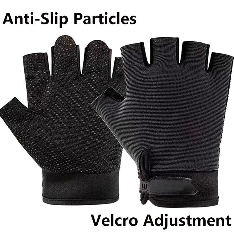 HUNTURE Mens Fishing Vest, Black Mesh Vest and Hat Gloves Cooling Neck Gaiter Set for Hiking Travel, Multi Pocket Summer Safari Vest