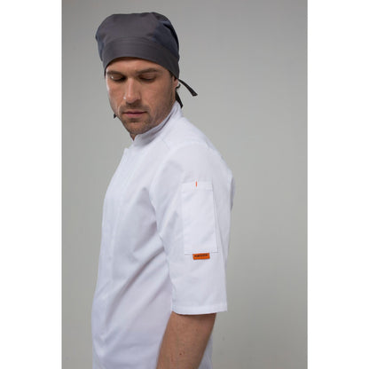 Portwest C738 Men's Mesh Air Pro Chef Jacket Short Sleeve Breathable Durable Slim Fit Texpel Finish Workwear Apron with Sleeve Pocket Machine Washable, White, XL