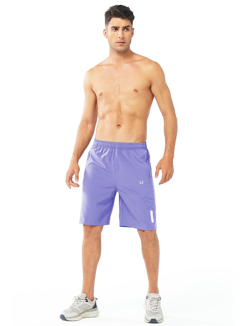 NORTHYARD Men's Athletic Running Shorts Gym Workout 7"/9"/5" Quick Dry Lightweight Sports Basketball Tennis 3 Zipper Pockets VIOLET-9inch S