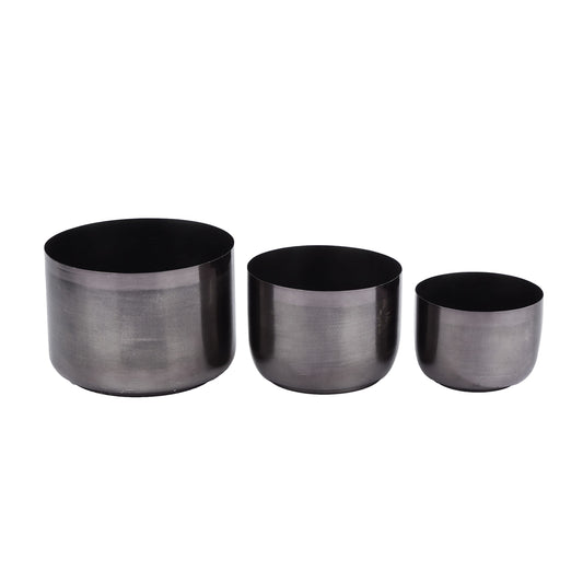CosmoLiving by Cosmopolitan Metal Planter, Set of 3 9', 7', 6'H, Black
