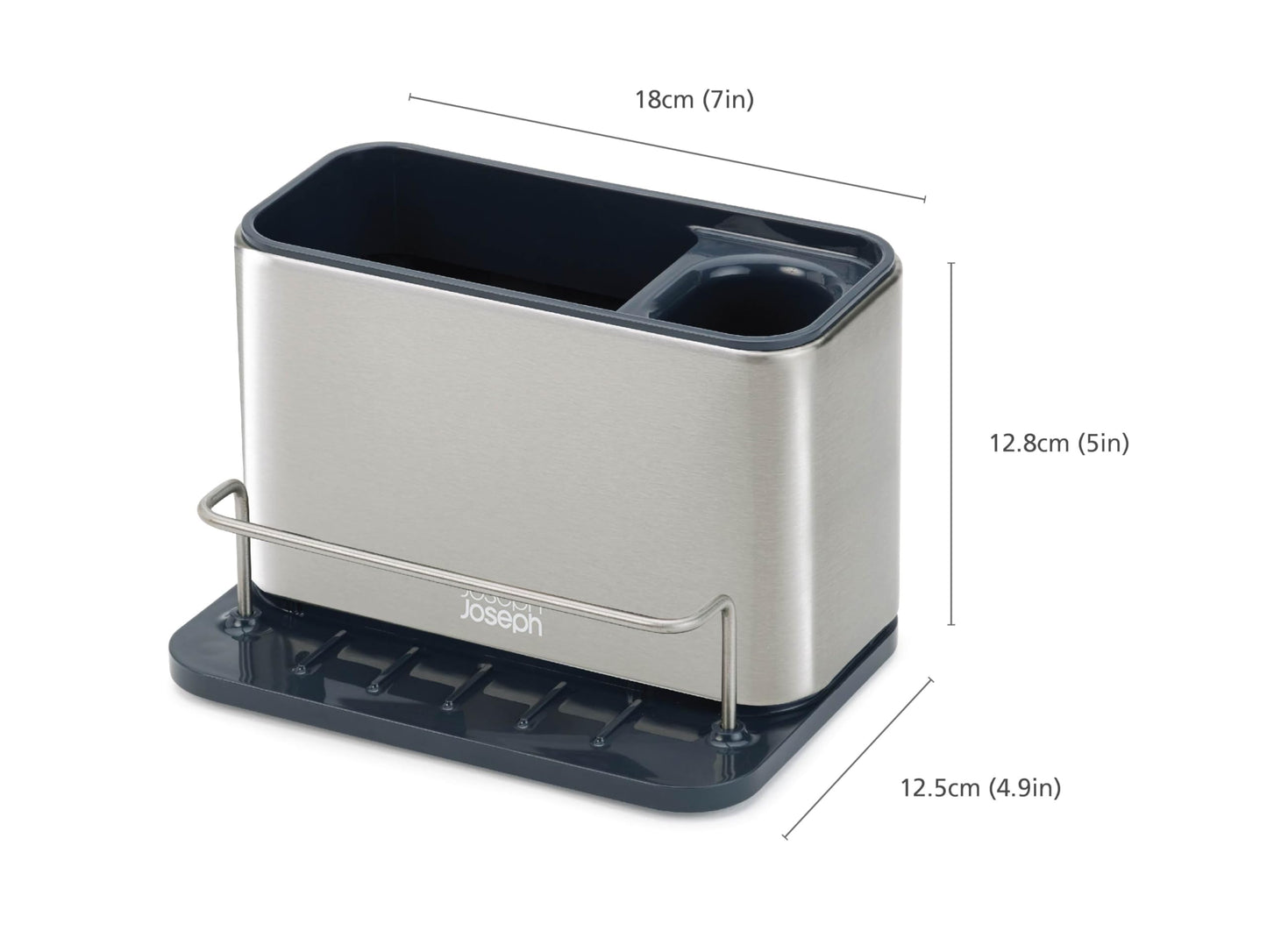 Joseph Joseph Surface Stainless-Steel Caddy Sink Area Organiser, Sponge Holder, Grey