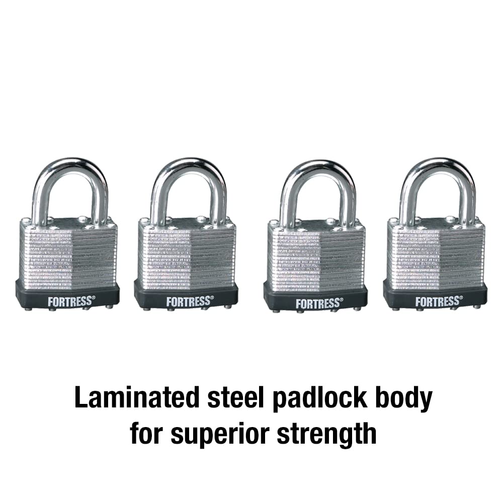 Master Lock 1803Q Fortress Outdoor Padlock with Key, 4 Pack Keyed-Alike