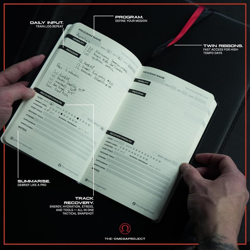 The Omega Project Black Book Training Journal – Tactical Fitness Planner Designed by U.S. Special Operations Forces