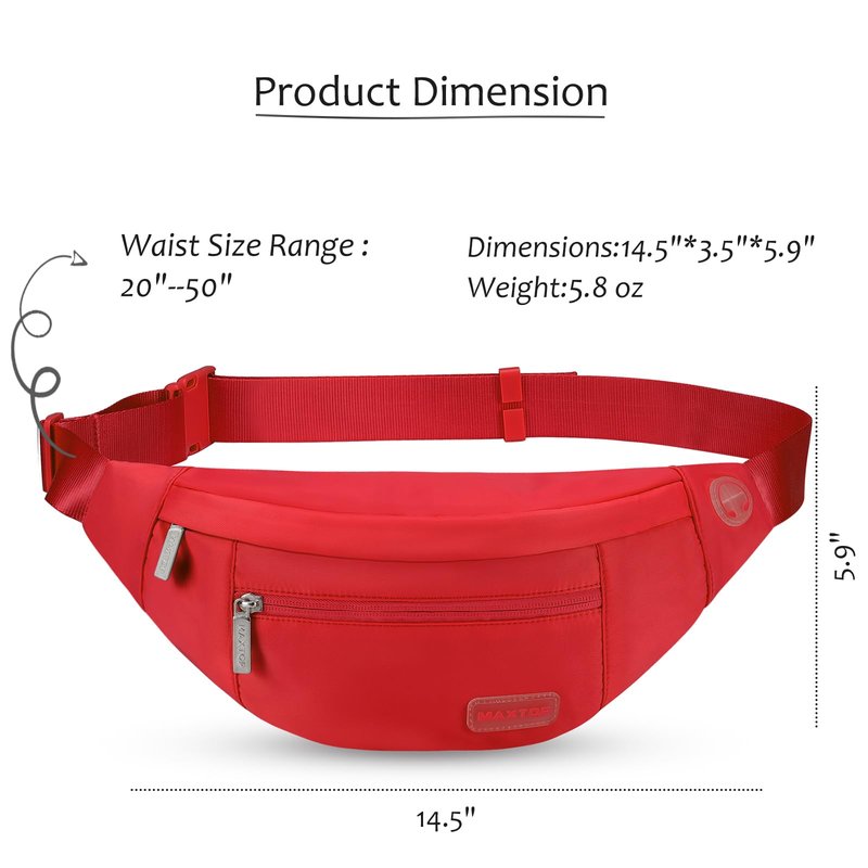 Large Stylish Belt Bag for Women Red fanny Pack Crossbody Sling Bags Waist Packs with Adjustable Strap Gifts for Women