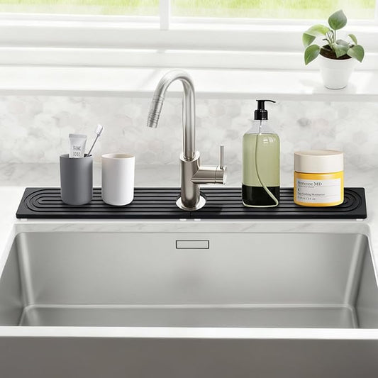 Stone Faucet Mat for Kitchen Sink, Large Fast Drying Stone Faucet Mat for