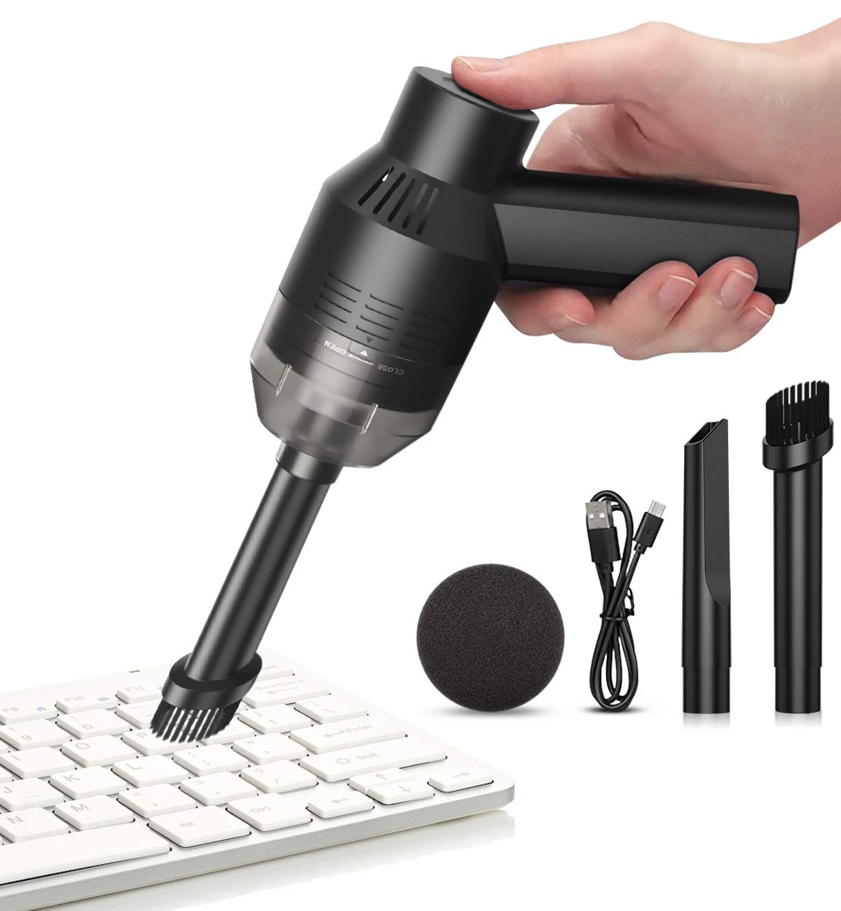 HONKYOB [Upgrade] Mini Vacuum Cordless Vacuum Keyboard Cleaner Mini Computer Vacuum Rechargeable Desk Vacuum for Cleaning Dust,Hair,Crumbs,Eraser Scrap,Laptop,Pet House，Sewing Machine