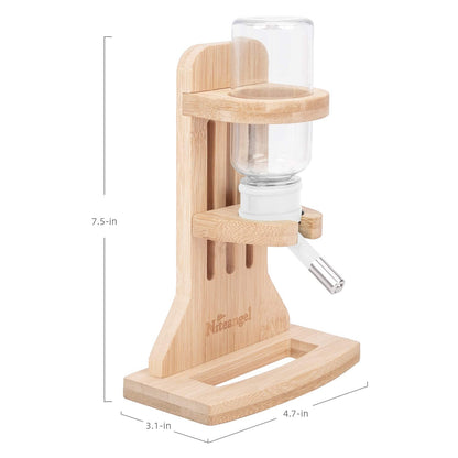 Niteangel Water Bottle with Stand for Syrian Dwarf Hamsters Gerbils Mice Rats Degus Small pet Rodents (White)