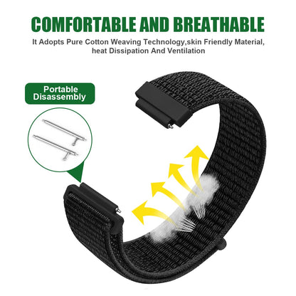 Vicloon Nylon Fabric Watch Straps, Pack of 2 Quick Release Watch Strap 20mm Nylon Replacement Watch Band for Men and Women Multicolors (Black+Green)