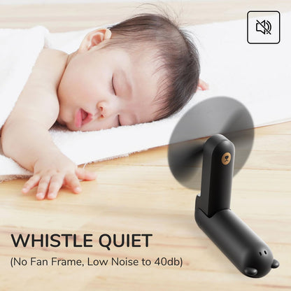 JISULIFE Handheld Fan with 4500 mAh Powerbank Max 37 Hours Runtime, Pocket Portable Battery Operated or USB Powered Folding Personal Fan, 3 Speeds, Gifts for Women Men Kids Gift for Festival-Black