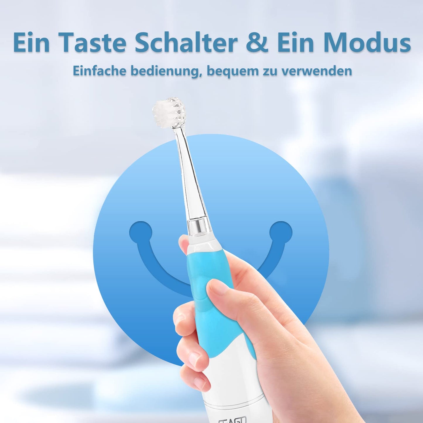 Seago Baby Toothbrush Age 0-2-3 Years Old Electric Toddler Kids Battery Powered Sonic Tooth Brush with Timer LED Light and 4 Soft Brush Heads for 6 Months and Up SG513 (Baby Blue)