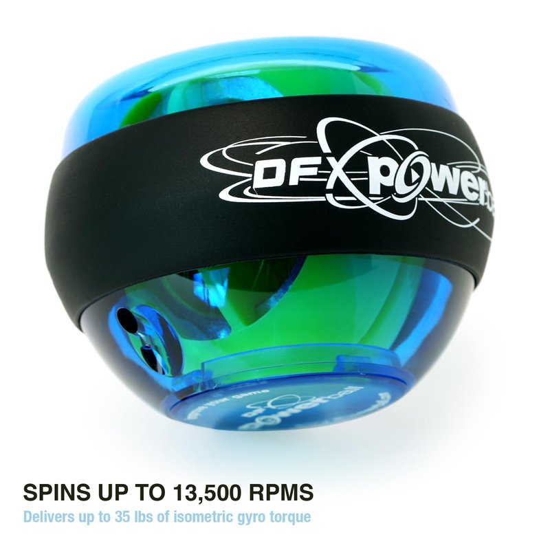 DFX Powerball Sports Pro – Beginner-Friendly Gyroscopic Hand & Wrist Trainer for Grip Strength, Forearm Exercise, and Rehabilitation, Up to 35 lbs Resistance, Includes Starter Cord