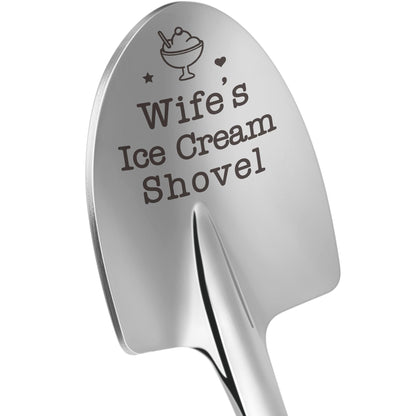 Wife Gifts from Husband, Romantic I Love You Valentines Birthday Gifts for Wife, Funny Valentines Day Ideas for Her, Wifey, Women, Mothers Day Wife's Ice Cream Shovel Spoon