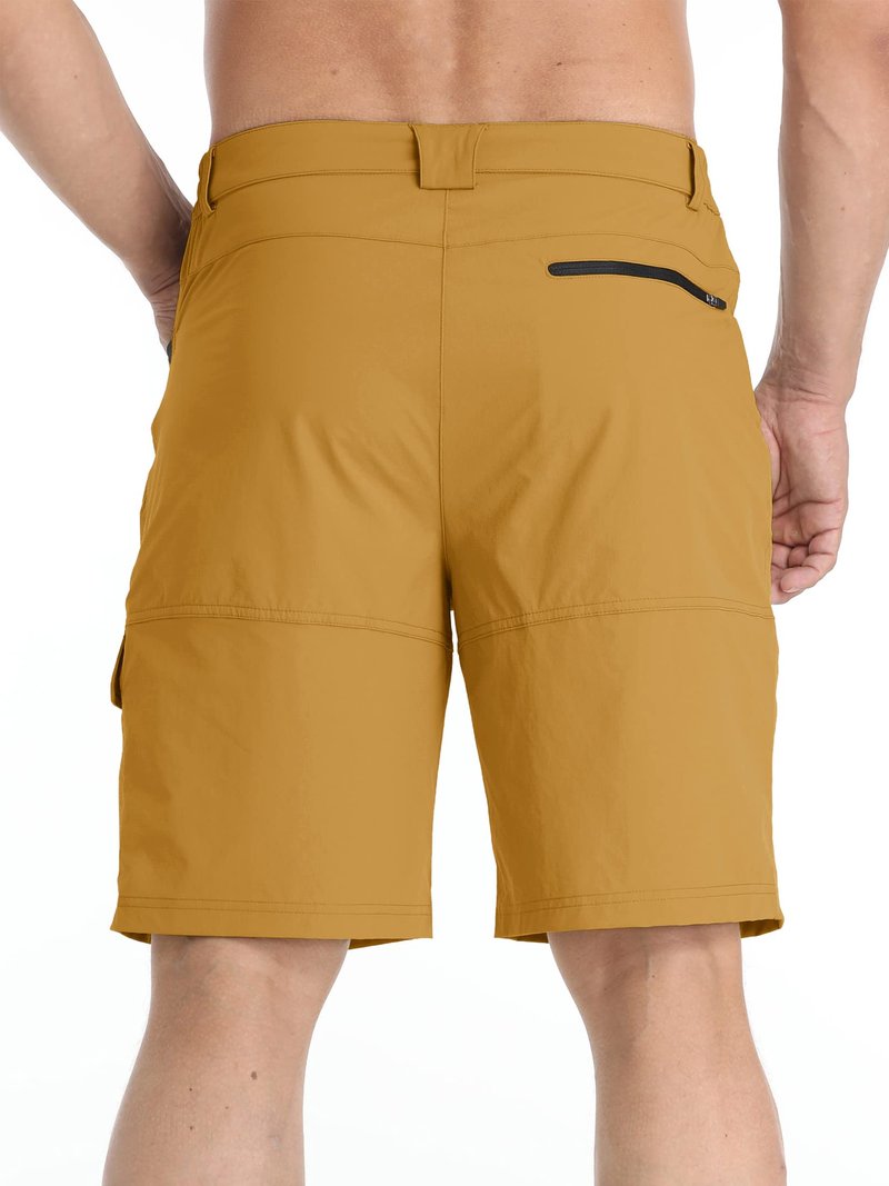TACVASEN Men's Dress Golf Shorts Cargo Hiking Casual Shorts Lightweight Quick Dry Stretch Tactical Work Fishing with Pockets Turmeric 34