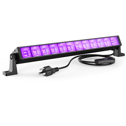 Atfoyer 40W LED Black Light Bar for Glow Party, Blacklight with Plug &Switch, Each Light Up 484 Sq.ft Area, Halloween Glow Lights, Fluorescent Body Paint, Stage Lighting