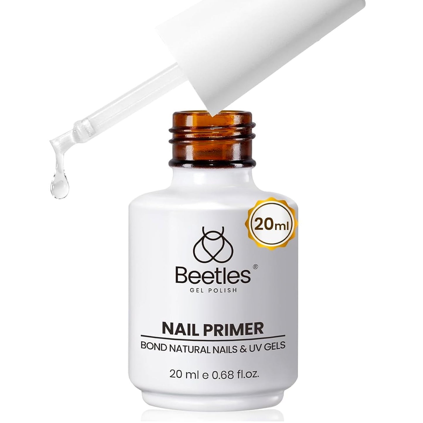Beetles Nail Prep Kit Nail Dehydrator and Primer Nail Care Tool Kit 20ml Large Capacity Acid-Free & Hema-Free Dehydrate Bond Primer with Manicure Tools for Acrylic Nail Gifts for Women