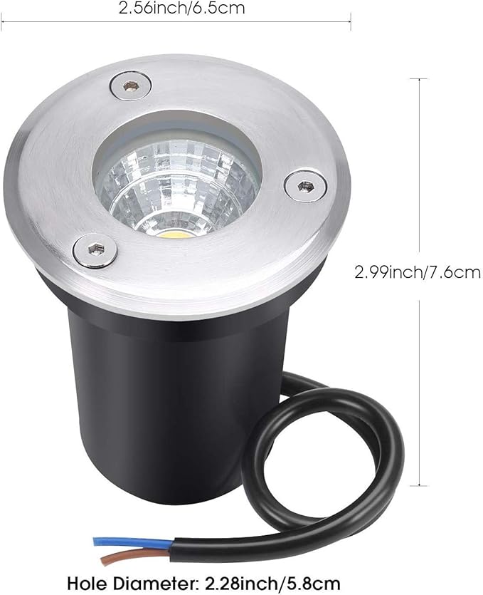 Junview 10Pack Landscape Lights - 6W LED Well Lights 12V-24V IP67 Waterproof Low Voltage Landscape Lighting for Driveway, Deck, Steps, Garden (Warm White)