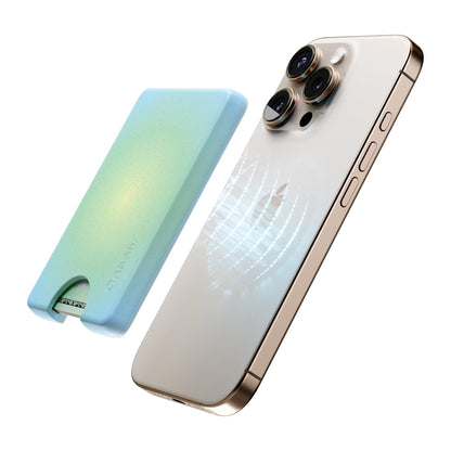 Casely MagWallet | Starfish Wishes | Coral Pink Shimmer | Slim Wallet Card Holder | Compatible with MagSafe | Soft-Touch Hard Silicone | Holds Up to 3 Cards
