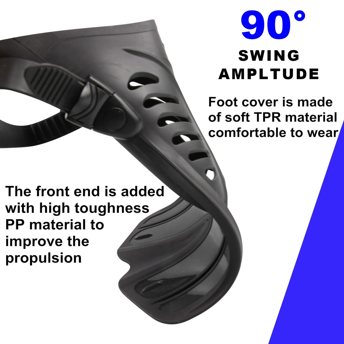 Diving fins Snorkeling Gear for Adults Snorkel fins ，Swim fins Open, Adjustable, Men, Women, Children, Swim Flippers