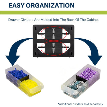 Akro-Mils 16-Drawer Plastic Drawer Storage Cabinet for Garage Organization, Beads, Makeup Organizer, Building Bricks Storage, Teacher Toolbox, 10-1/2-Inch W x 6-1/2-Inch D x 8-1/2-Inch H, 10116 Black